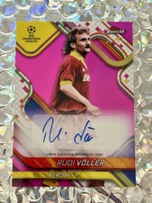 Topps Finest UCC Roma Germany Legend Rudi Voller Pink Neon Auto Signature /75