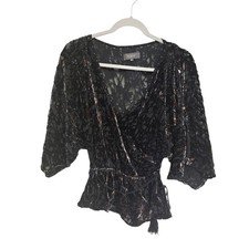 Camicetta burnout velluto nero