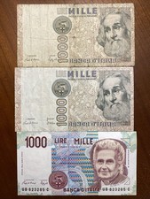 Lotto 3 Banconote  1000 Lire