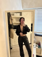 Camicia blusa Zara nera raso