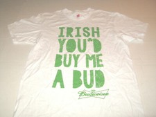 Maglietta Budweiser Beer Irish You'd Buy Me A Bud - Shamrock Bartenders nuova! PICCOLO