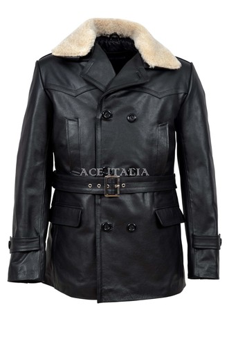 Cappotto uomo pelle pea nero