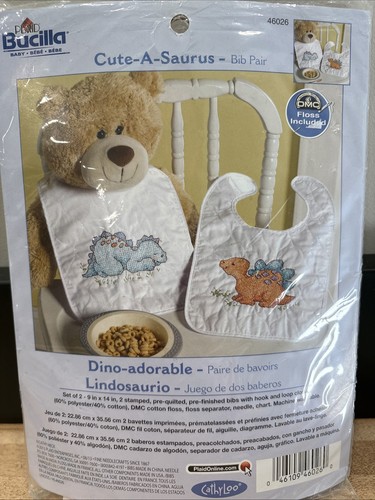 Bucilla cute saurus bib pair - bucilla,