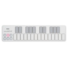 Korg nanoKEY2-WHT Tastiera USB-MIDI a 25 tasti, serie micro, ergonomica, Bianco
