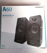 MEDIACOM MEDIA SOUND 2.0 A60 M-MSA60 Casse Speaker 20W USB PC Laptop Smartphone