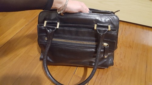 Borsa pelle nera vintage - in,