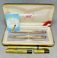 Penna e matita 1967 Cross 1/20 oro 14 carati #1501 + ricariche 🇺🇸 NON PERSONALIZZATA
