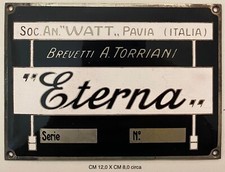 WATT PAVIA ETERNA PLACCA PUBBLICITARIA MACCHINA DEL CAFFE'