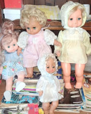 LOTTO  4  BAMBOLE   VINTAGE  40  CM -35 CM - 34CM -26 CM