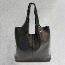 Borsa Shopper In Pelle Nera