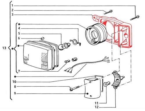 232837 supporto faro ant - 232837, dx