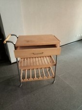 CARRELLO DA CUCINA SU RUOTE PORTA PANE E PORTABOTTIGLIE MULTIUSO