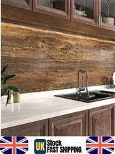 Adesivo autoadesivo backsplash rustico legno marrone vinile impermeabile