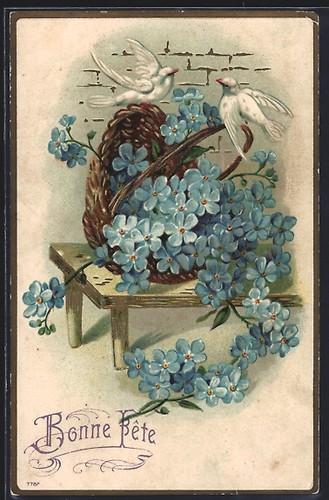Cartolina rilievo colombe - in,