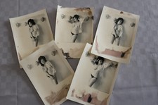 FOTOGRAFIA EROTICA - lotto 5 provini di stampa su carta comune rosa antico