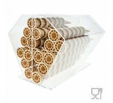 E-265 PCN Porta coni in plexiglass trasparente orizzontale a 2 scomparti