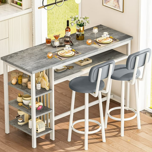 Set tavolo pub grigio 3pz - set,