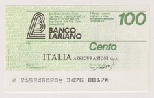 Miniassegni  BANCO LARIANO -