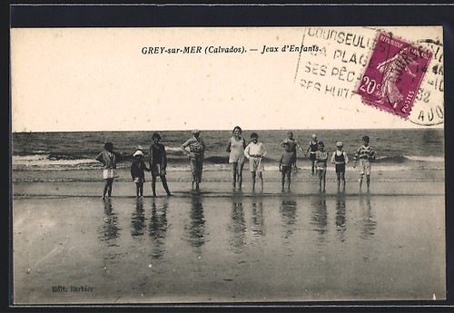 Cpa grey sur mer - grey-sur-mer,, jeux