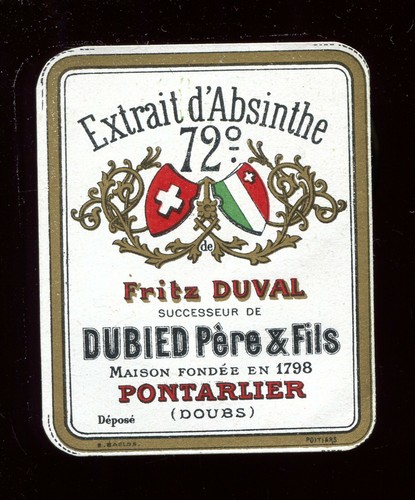 étiquette absinthe fritz - étiquette,