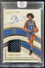 2022-23 Panini Immaculate Jalen Williams Sneaker Swatch Auto /49 Rookie Thunder