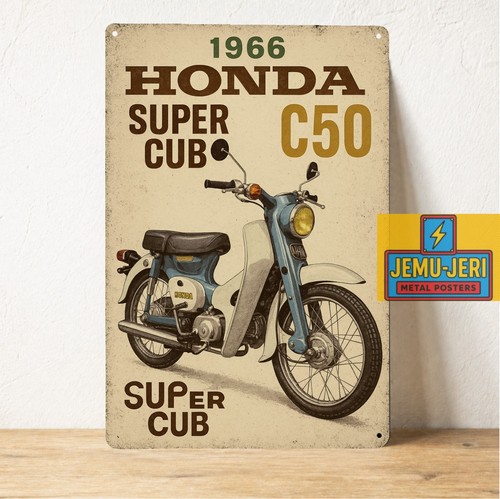 Poster metallo honda super - honda,