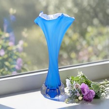Vaso in vetro blu stile Murano
