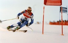 Foto vintage Sci, Tomba, Sestriere, gigante, 1997, stampa 21 x 14 cm