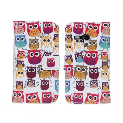 Custodia wallet gufi colorati - custodia,