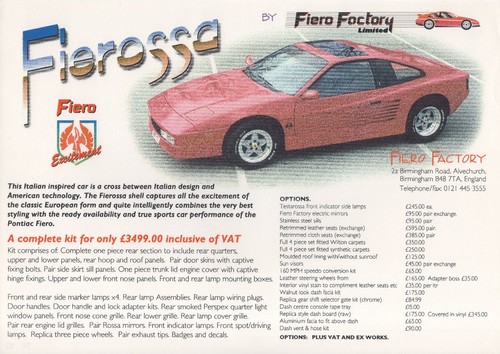 Fiero factory fierossa kit - fierossa, car