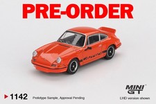 (Pre-ordine) MINI GT #1142 Porsche 911 Carrera RS 2.7 Tangerine livrea nera LHD