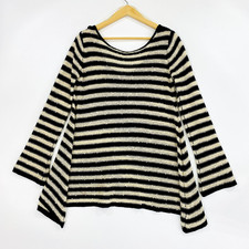 Lovemarks maglione donna a righe taglia media bianco e nero manica lunga top