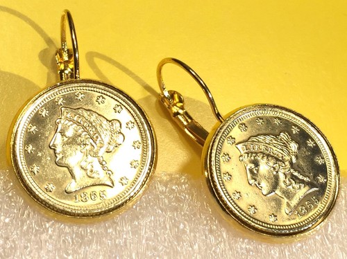 Orecchini 1865 usa oro testa - oro,