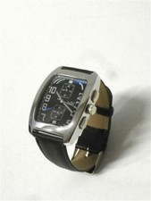 OROLOGIO DA POLSO Y2K DESIGN CINTURINO VERA PELLE NERO UOMO