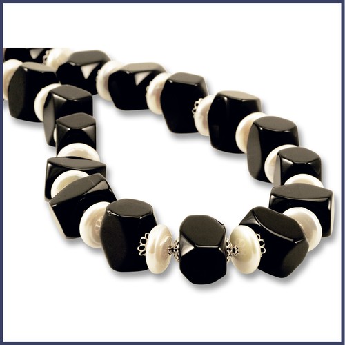 Collana onice nero perle - collana,