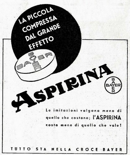 Pubblicita 1933 aspirina - 1933,