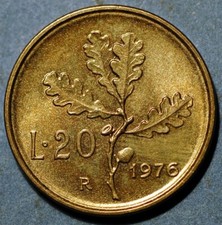 Italia 20 Lire 1976 KM# 97