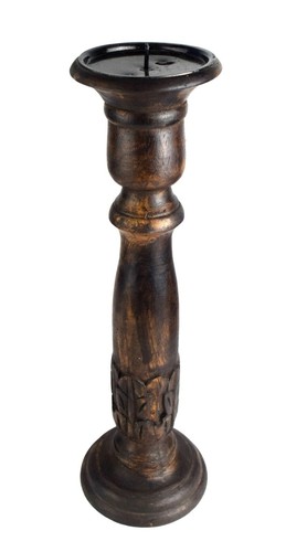 Portacandele alto legno - in,