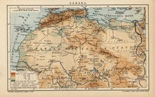 1897 antica mappa - =, sahara