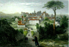 stampa antica acquerellata