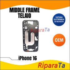 MIDDLE FRAME TELAIO IPHONE 16 SCOCCA + TASTI LATERALI  NERO OEM