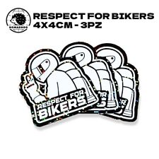 Adesivi Dark Glitter "respect for bikers" accessorio moto 4x4cm 3pz