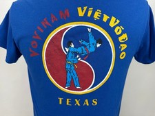 Martial Arts Shirt Men Small Vovinam Viet Vo Dao Vietnamese Texas Yin Yang Blue