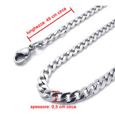 Collana maglia grumetta Collier acciaio inox Uomo 49cm