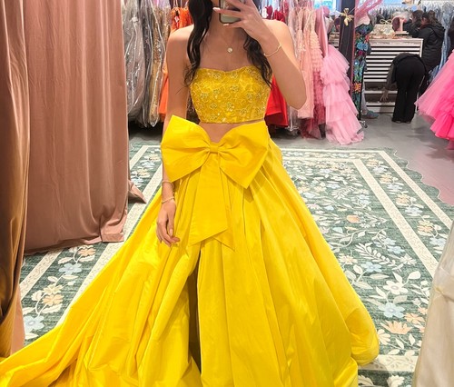Abito sera giallo ashley - abito,