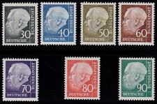 1956-57 GERMANIA - n. 125A/128B Heuss MNH/**