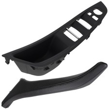 Maniglia Eco Pelle Anteriore Sinistra + Interno Nero per BMW F10 F11 2009-2017