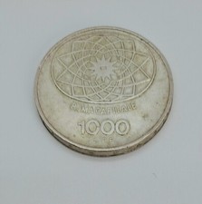 MONETA ARGENTO LIRE MILLE ROMA CAPITALE CONCORDIA 1870/1970