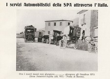 PUBBLICITA' 1913 SPA OMNIBUS AUTOBUS LINEA AMATRICE AQUILA POSTA DI BARETE CARRI