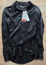 Camicia nera in raso taglia XS